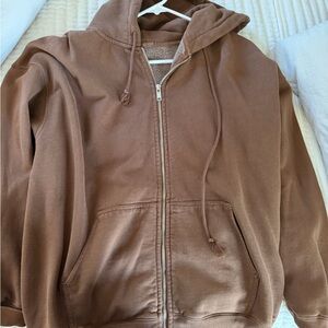 PacSun Brown Full-Zip Hoodie with Hood